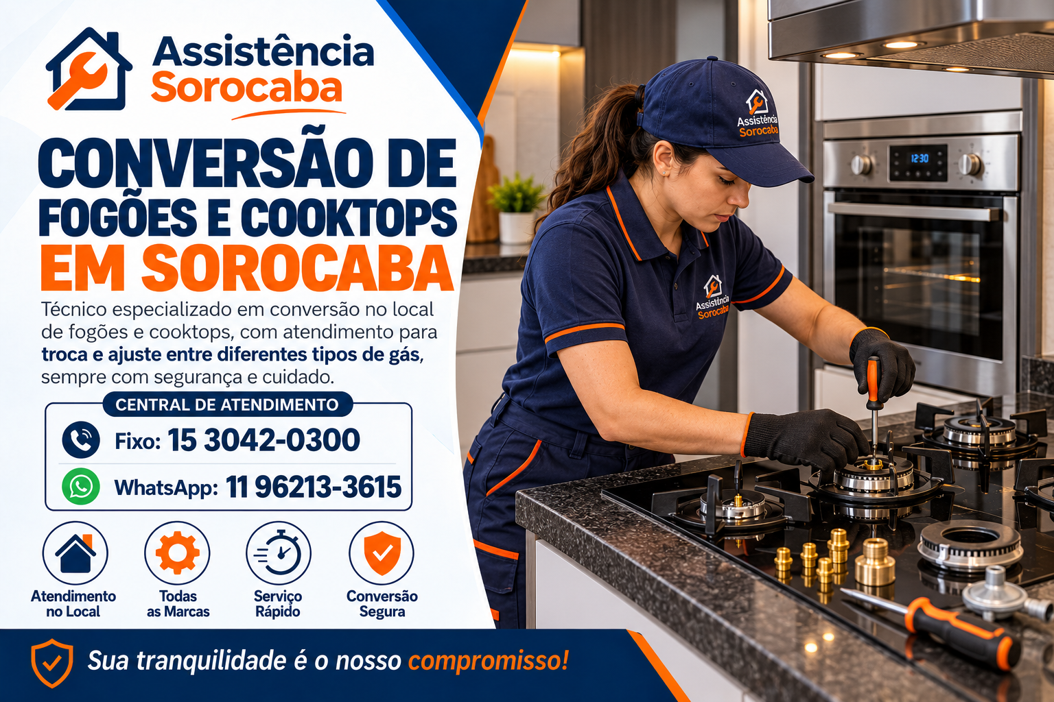 Serviços Assistência Sorocaba 5 Conversão de Fogões e Cooktops em Sorocaba